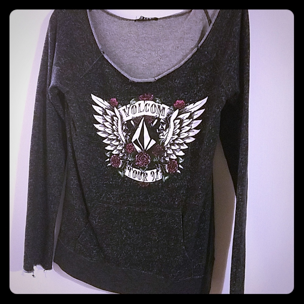 Volcom Off Shoulder French Terry Pullover